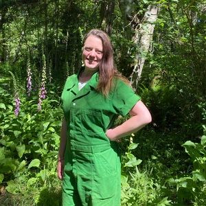 BIG BUD PRESS 🍀 forest green short-sleeve jumpsuit 🍀 discontinued color